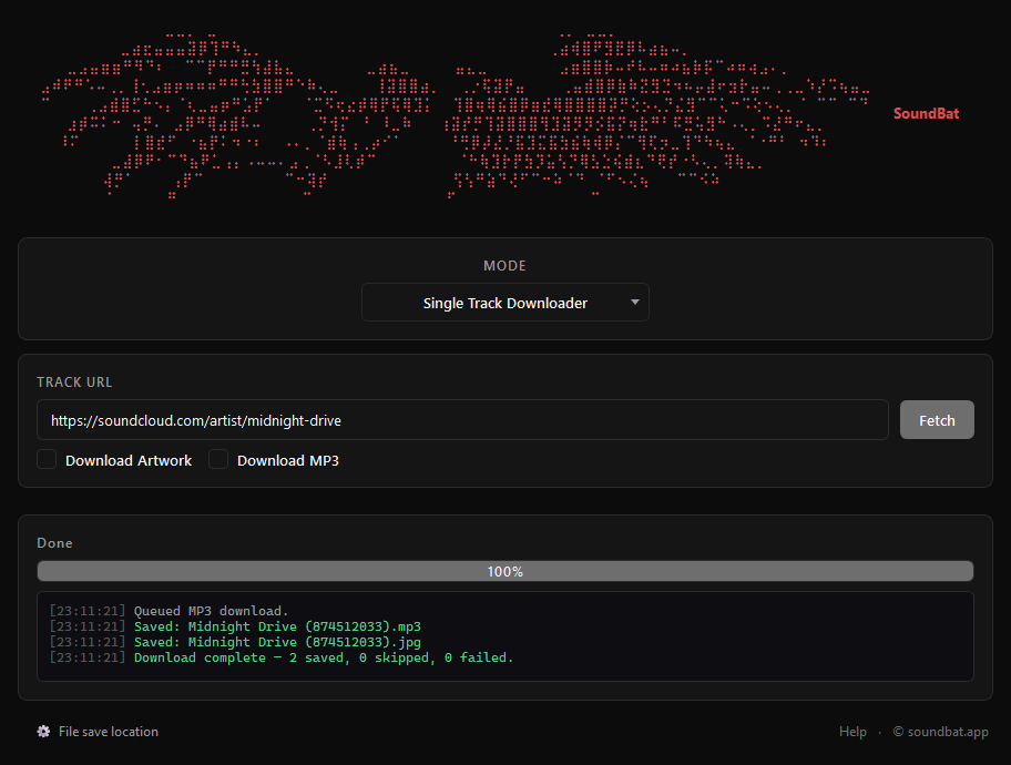 Single track download complete